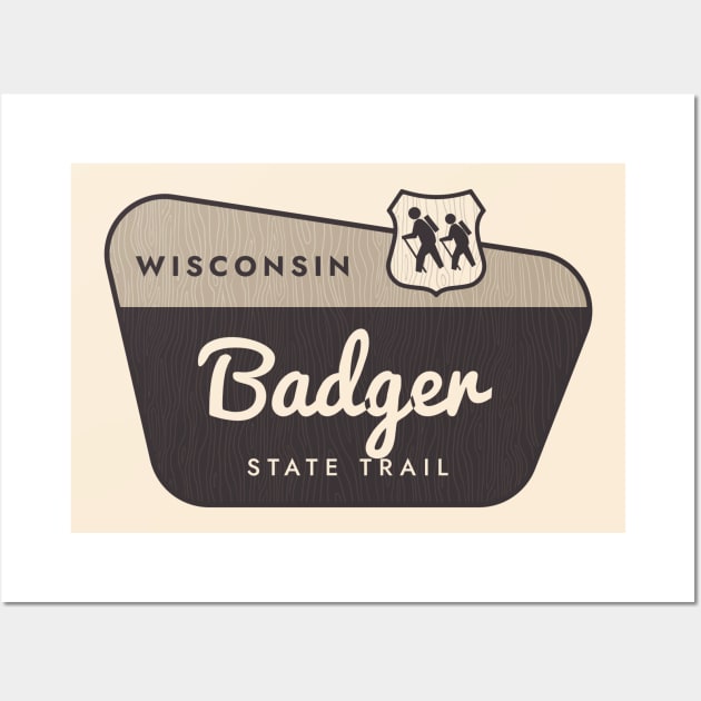 Badger State Trail Wisconsin Welcome Sign Wall Art by Go With Tammy